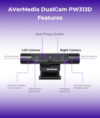 AVerMedia PW313D DualCam 2K Document Camera for Trading Cards, Miniatures - style: 2K30 DualCam
