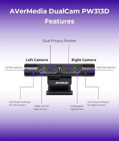AVerMedia PW313D DualCam 2K Document Camera for Trading Cards, Miniatures - style: 2K30 DualCam