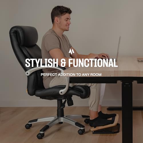 Adjustable Under Desk Foot Stool - Ergonomic Foot Rest with 7 Angles - Natural - color: Natural