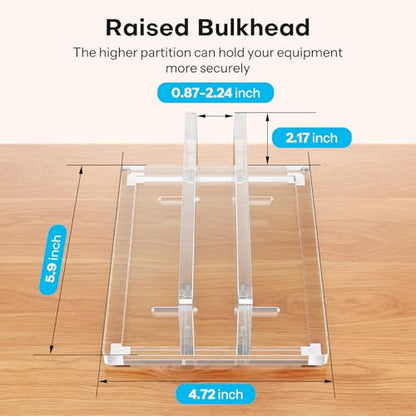 OMOTON Vertical Laptop Stand, Acrylic Single Holder for MacBook Gaming - size: Single-Clear