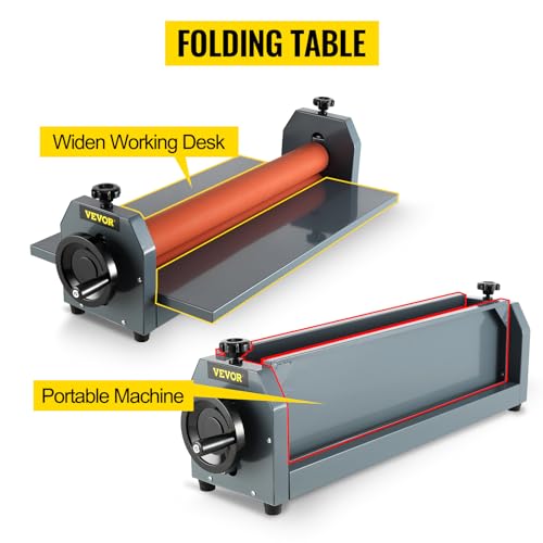 VEVOR 29.5 Inch Cold Laminator Machine 10mm Manual Vinyl Photo Film Cold laminator Hand Crank Pressure Cold Roll laminator(29.5 Inch) - size: 29.5 inch