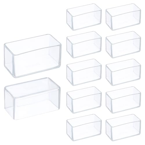 uxcell 12 Pcs Silicone Chair Leg Floor Protectors 1.2 x 2.4 Inch Non-Slip Chair Leg Caps Covers, Rectangle Furniture Leg Protectors for Hardwood Floors Reduce Noise and Scratches, Clear - size: 1.2 x 2.4 Inch
