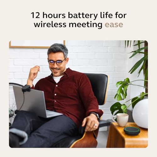 Jabra Speak2 55 Wireless Bluetooth Speakerphone (2025 Edition), Dark Grey | Portable Speakerphone, 4 Noise-Cancelling Microphones, Microsoft Teams Certified, Clear Sound for Online Meetings