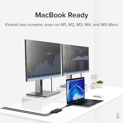 Plugable USB-C, USB 3.0 to Dual HDMI Adapter for Dual Monitors