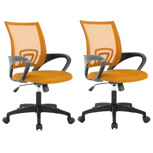 PayLessHere | Office Chair | Orange | Pack of 2 | with Lumbar Support - color: Orange, style: pack of 2