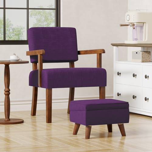 FAGAGA Storage Ottoman, Small Foot Stool Ottoman with Adjustable Lid - color: Purple, size: 11.8"D x 15.8"W x 11.3"H