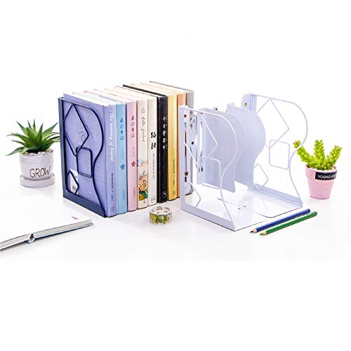 Adjustable Bookends - Nonskid Heavy Duty Book Ends for Desk - Book Stand & Organizer - color: Black-cubic