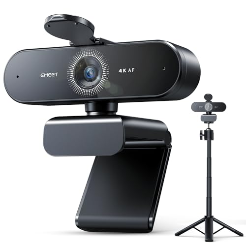 EMEET NOVA 4K Webcam with Tripod, PDAF Autofocus, Adjustable Heights - style: 4K Tripod 360° Swivel