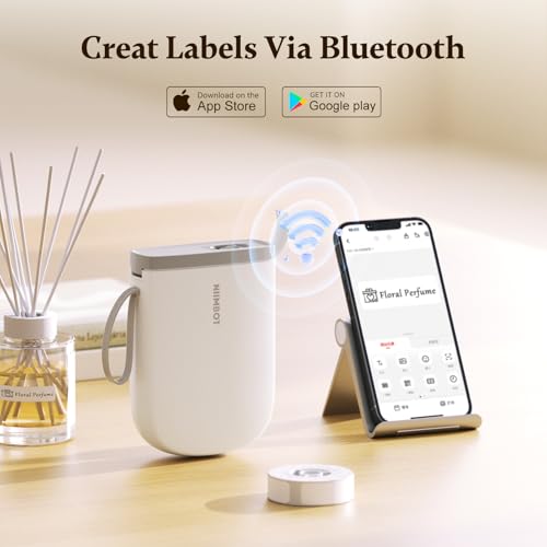 NIIMBOT D11 Upgraded Version 300 DPI Label Maker with 3 Tapes, White - color: White, style: Label Machine with 3 Label Tapes