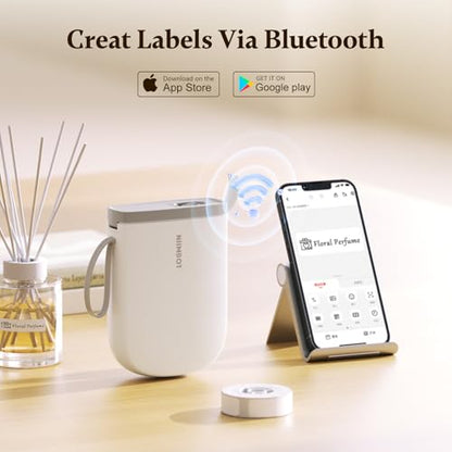 NIIMBOT D11 Upgraded Version 300 DPI Label Maker with 3 Tapes, White - color: White, style: Label Machine with 3 Label Tapes