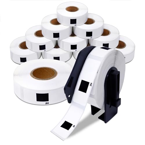 Replacement for Brother DK-1204 (12 Rolls, 4800 Total) 0.66" X 2.1" - size: 0.66” X 2.1” - 1204