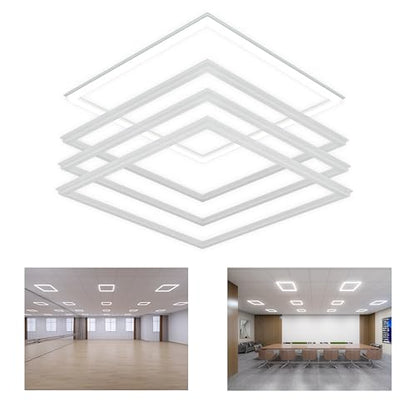 Flat Panel Light 2x2 Ft 4 Pack Led Frame Panel, Border Glow Light 45W 3600Lm Suitable for Offices, Shops, Bathrooms etc with Integrated Ceilings - size: 4 pcs