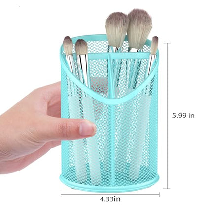 Delifox 2 Pack Pen Holder Mesh Round Pencil (Blue) - color: Blue