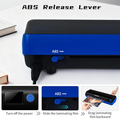9 Inch A4 Thermal Laminator 10-in-1 Laminating Machine 3-6 mil (9" mk168) | 30S Warm-up 500mm/min Full set of accessories - size: 9" mk168
