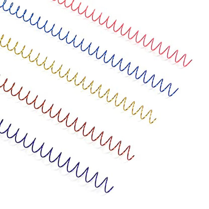 RAYSON 7.9mm Spiral Wire Coil Binding, 3:1 Pitch, 5/16" Metal Coils Spiral Binding 40 Sheets Capacity, Multicolor & Pack of 100 - color: Yellow, Blue, Red, Purple, Pink, size: 5/16 inch (40 Sheet Capacity)
