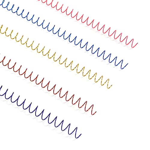RAYSON 7.9mm Spiral Wire Coil Binding, 3:1 Pitch, 5/16" Metal Coils Spiral Binding 40 Sheets Capacity, Multicolor & Pack of 100 - color: Yellow, Blue, Red, Purple, Pink, size: 5/16 inch (40 Sheet Capacity)