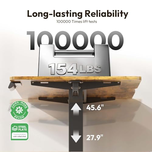 63 x 28 Inch Electric Standing Desk, 3 Memory Presets, Brown - color: Brown, size: 63*28