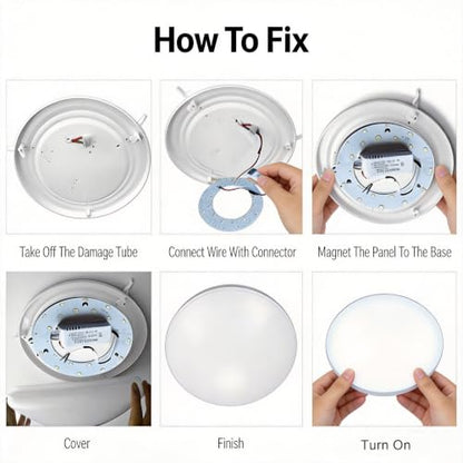 Ledy 33w Led Ceiling Light Fixtures Retrofit Board Replacement Panel 9.84 Inch 3630lm Light Bulb Replace Incandescent Fluorescent Bulb Round Tube (Warm White)