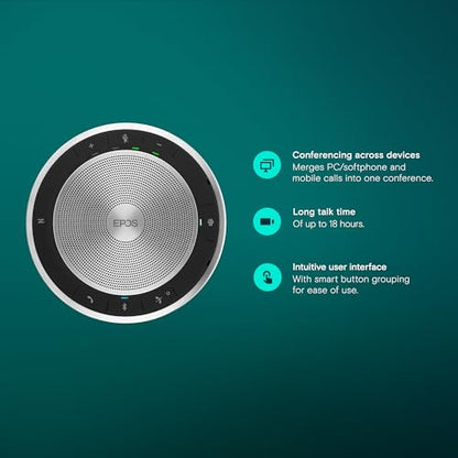 EPOS Expand SP 30T (1000225) Portable Bluetooth Speakerphone - Instant Conferencing Anywhere - Sound-Enhanced - PC, Mobile Phone & Softphone Connection
