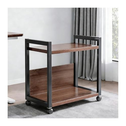 Mobile Printer Under Desk Cart for Documents, Storage Office Machine Stand with Steel Frame, Multi-Tier Shelf for Home Easy-Assemble(2-Tier) - size: 2-Tier
