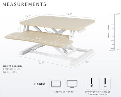 VIVO Light Wood 26 in Standing Desk Converter, DESK-V026KF - color: Light Wood, size: 26"