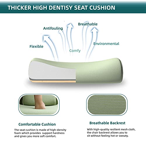 DUMOS Gaming Chair with Footrest, Home Office Desk Chair | High-Back Mesh Rolling Swivel with Wheels, Comfy Headrest, Arms, Lumbar Support, Elegant Green - color: Elegant Green, size: 23"D x 20"W x 50.75"H