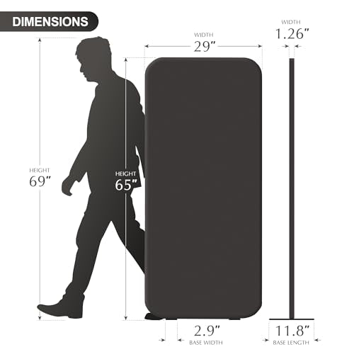 DECOLAB Room Divider Panel, Standing Privacy Partition Wall 29"x65", Iron - color: Iron