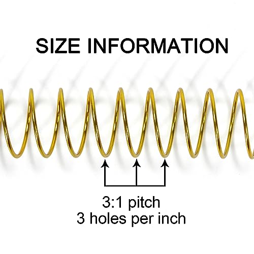 RAYSON 7.9mm Spiral Wire Coil Binding, 3:1 Pitch, 5/16" Metal Coils Spiral Binding 40 Sheets Capacity, Multicolor & Pack of 100 - color: Yellow, Blue, Red, Purple, Pink, size: 5/16 inch (40 Sheet Capacity)