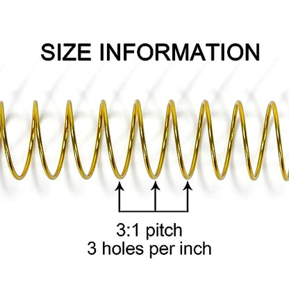 RAYSON 7.9mm Spiral Wire Coil Binding, 3:1 Pitch, 5/16" Metal Coils Spiral Binding 40 Sheets Capacity, Multicolor & Pack of 100 - color: Yellow, Blue, Red, Purple, Pink, size: 5/16 inch (40 Sheet Capacity)