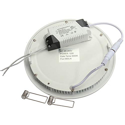 BSOD LED Panel Light 3W 4W 6W 9W 12W 15W 18W 24W Flat Lamp Round Ultra-Thin Recessed Ceiling Light Downlight Fixture Kit (Warm White, 12W) - color: Warm White, size: 12W