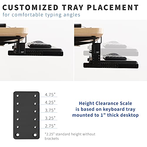 VIVO Black Height Adjustment Kit Brackets for Keyboard Trays, MOUNT-KB5SP