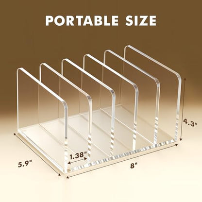 BEYGORM Acrylic Mail Holder, 5 Compartments Multifunction Desk Organizer - size: Large