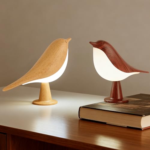 IFTHFOUR Bird Cordless Table Lamp, Small Cordless Bedside Lamp with 3 Color Temperature, Touch Sensor & Rechargeable Battery - Night Light for Kids, Bedroom, Bedside (Light+Dark) - color: Light+Dark