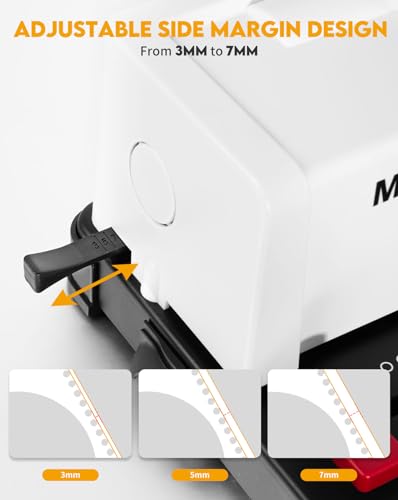 MAKEASY Spiral Binding Machine, 4:1 Pitch, 12 Sheets Punch Capacity, Electric Coil Insert, Book Binder Machine for A4/A5/Letter Size Paper, Come with 1 Box pcs 5/16'' Coils & Pliers - color: White