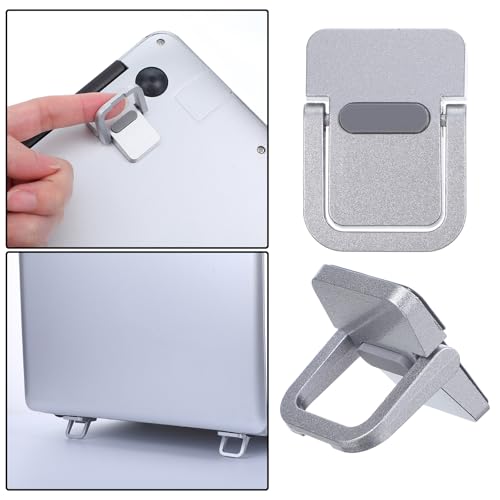 4PCS Portable Keyboard Riser Self Adhesive Laptop Stand Invisible Mini Computer Feet for Desk Computer Keyboard Stand Laptop Holder with Anti Slip Silicone(Sliver) - color: Sliver