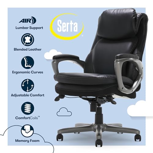 Serta® Smart Layers™ AIR Arlington Executive Chair, Black/Pewter