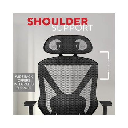 Staples Dexley Ergonomic Mesh Swivel Task Chair, Black