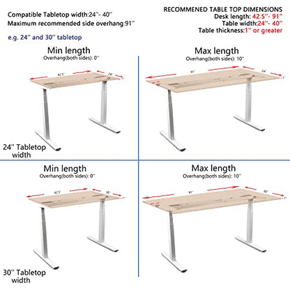 VJ201-S3 Electric Height Adjustable Sitting Standing Desk Frame Only/Sit Stand - Dual Motors 3 Segment Motorized Desk Base Only,Gray - color: Grey