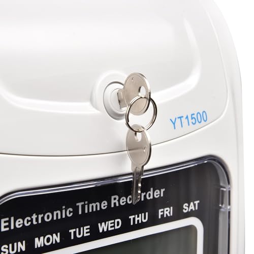 Electronic Time Clock Attendance Machine, LCD Display, Automatic Time Calibration, Wall-Mounted Desktop Employee Attendance Punch Time Clock Recorder (Time Systems + Card Rack)
