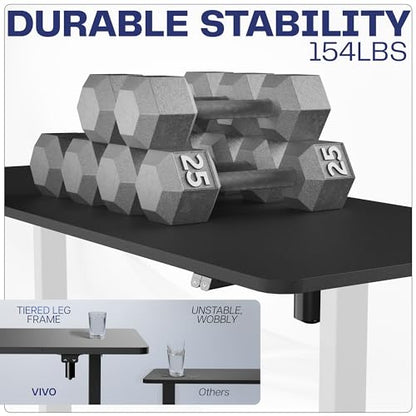VIVO Black 60 x 30 in Standing Desk, DESK-KIT-0W6B - color: Black Top / White Frame, size: 60 x 30 inch