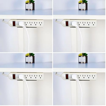 Monzlteck Universal Power Strip Mount, Put Your Power Strip Under the Desk or On the Wall-(Power Strip not Included)-Fits 1.6" to 2.4" Width (Pack of 4) - size: Small (Pack of 4)
