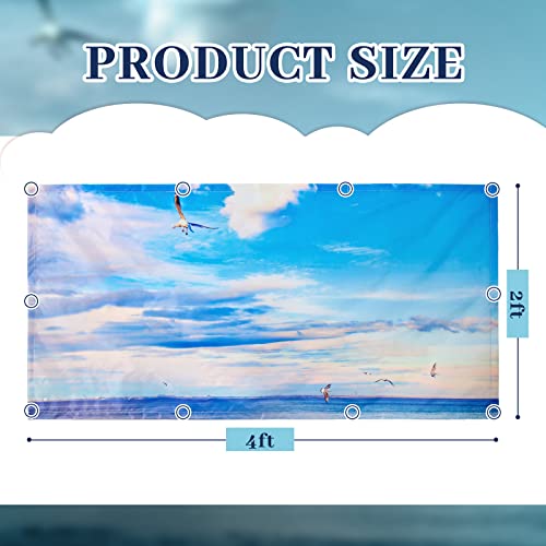 Patelai 4x2 Feet Light Covers for Classroom, Magnetic,Sea Gull | Sky Cloud Print for Office Decor, Drop Ceiling Compatible, 10 Magnets Included, Filters Harsh Fluorescent Lighting - style: Sea Gull