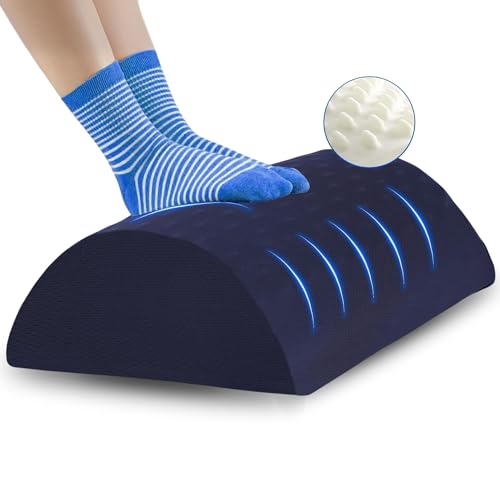 Foot Stool Under Desk, Ergonomic Foot Rest Under Desk Pillow for Improved Posture, Work from Home Essentials & Gaming Desk Accessories, Versatile Footrest for Couch, Office & Car with Massage Texture