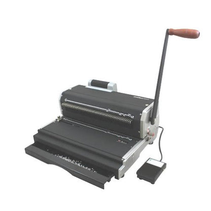 Akiles ACM-ER41+ Model CoilMac-ER Plus Manual Coil Punch with Electric Coil Inserter, Special 4 x 5mm Oval Holes, All 54 Disengageable Pins, Up to 20-Sheet for 20 lbs Paper or 2.6mm for Hardboard | Heavy Duty, Oval Holes, With Electric Inserter