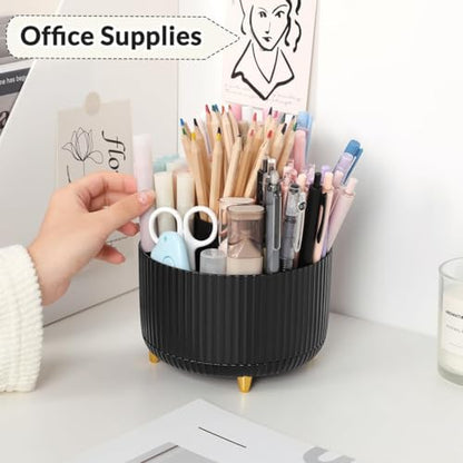 SKYDUE 360 Degree Rotating Desk Organizer, Pencil Pen Holder for Desk - color: Black_1Pack