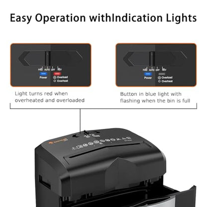 Bonsaii 12-Sheet P-4 Micro-Cut Shredder, 55-Min Continuous Use, Shreds Paper, Credit Cards & CDs, 4-Gal Transparent Bin, Mobile Casters – Black - color: Black, size: 12-Sheet | 55 min
