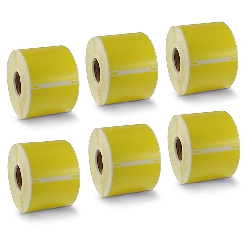 BETCKEY - Replace for DYMO 30256 (2-5/16" x 4") Labels, [6 Roll/Yellow] - color: Yellow, size: 30256 [2-5/16" x 4"]