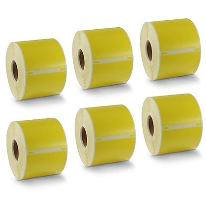 BETCKEY - Replace for DYMO 30256 (2-5/16" x 4") Labels, [6 Roll/Yellow] - color: Yellow, size: 30256 [2-5/16" x 4"]