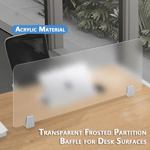 Acrylic Desk Dividers - Removable Clamp-on Privacy Partition Panel for Workstation, Library, School - Free Standing Portable Table Screen - size: 60*50cm