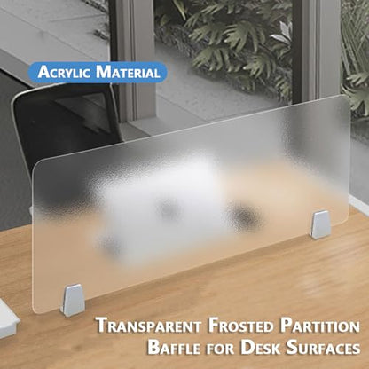 Acrylic Desk Dividers - Removable Clamp-on Privacy Partition Panel for Workstation, Library, School - Free Standing Portable Table Screen - size: 60*40cm